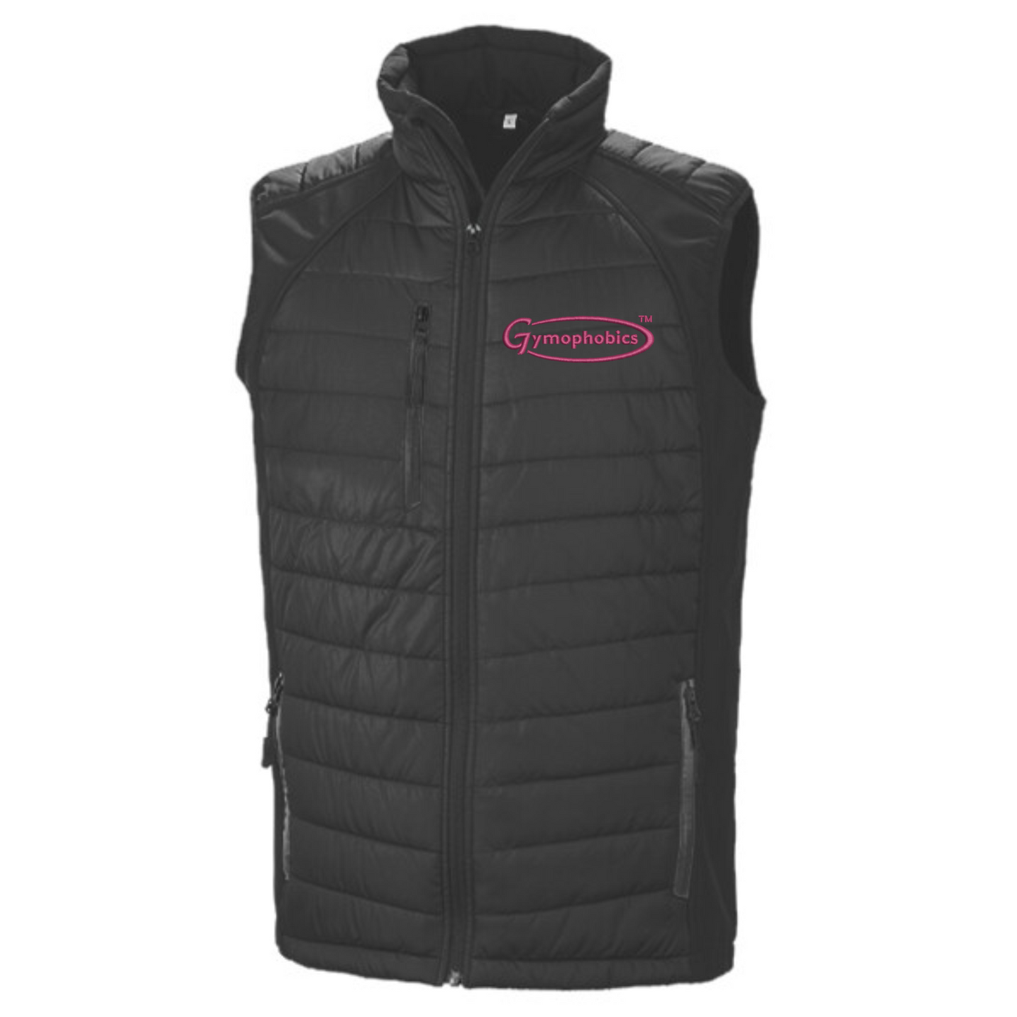 Unisex Recycled Compass Padded Gilet | Black/Black